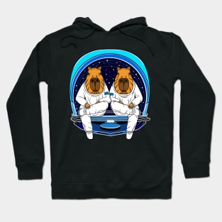 Break Time, Cute Capybara Astronauts Hoodie